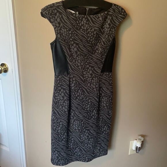 Bundle 2 Dresses Taylor Maggy London Leopard Leather sz 2 - Picture 4 of 16